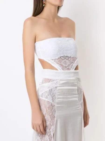 Bluzka Amir Slama koronkowa biała