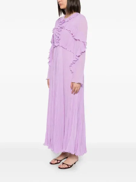 Rochie maxi Alberta Ferretti cu volane violet