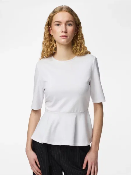 PIECES Tricou PCALISA' alb