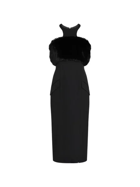 Rochie Karl Lagerfeld cu blană negru