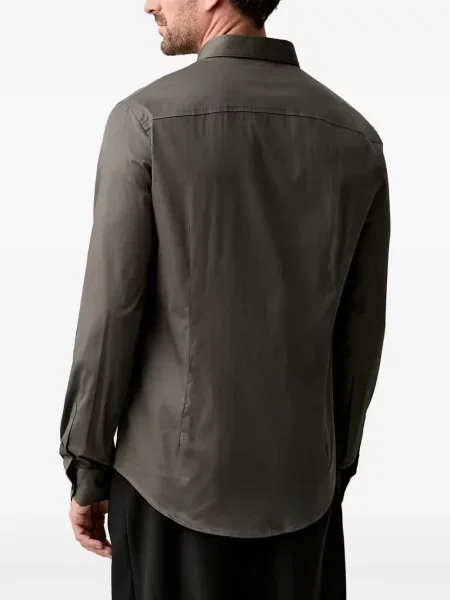 Cămașă Armani Exchange cu broderie gri