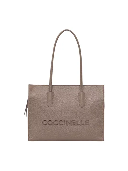 Coccinelle torebka shopper skórzana brązowa