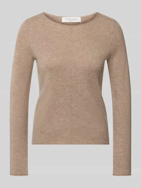 Sweter z dzianiny z czystego kaszmiru o kroju regular fit Christian Berg Woman brązowy