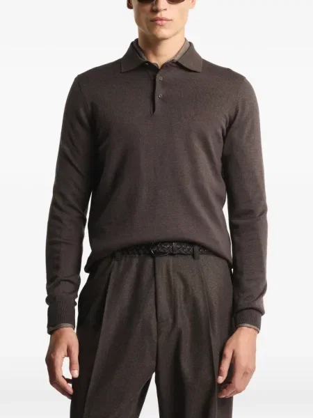 Lung tricou polo Fay maro