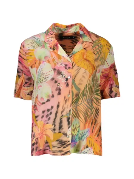 Scurt cămașă Desigual cu model floral cu imagine portocaliu