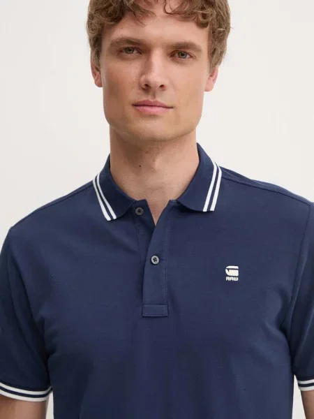 G-Star Raw Тениска с яка и Dunda Бял тъмносиньо
