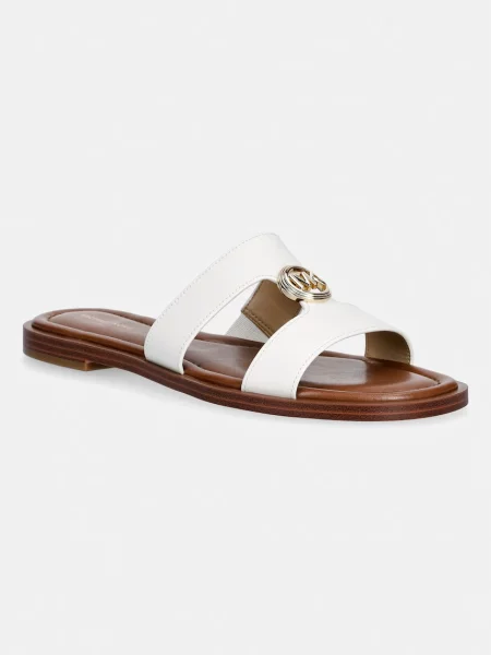 MICHAEL Michael Kors natikači usnjeni Erin Flat Sandal bela