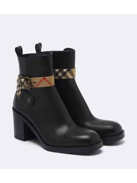 Cizme scurte Burberry din piele negru