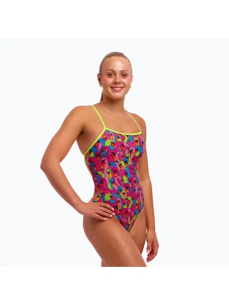 Дамски цял бански костюм Funkita Single Strap One Piece swan city