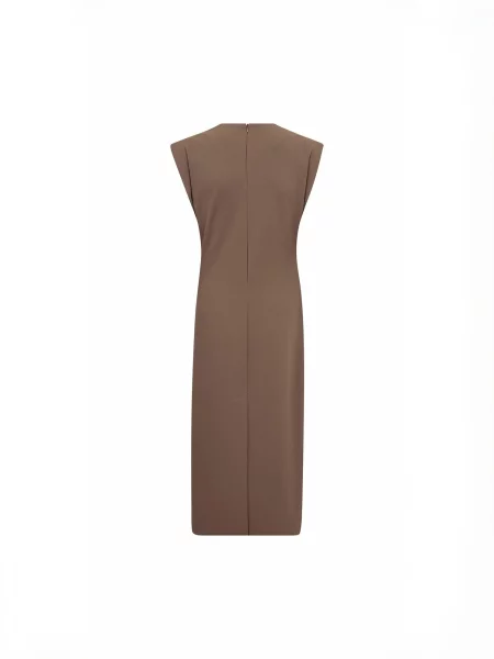 Co'couture Rochie FalconCC Pleat deschis maro