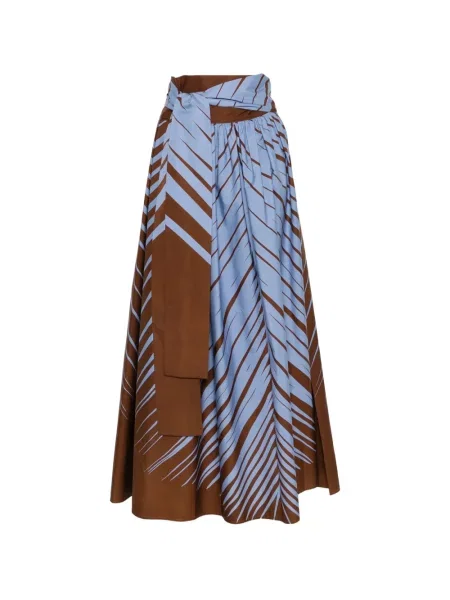 Fusta maxi Co.go cu imagine cu imprimeu abstract albastru