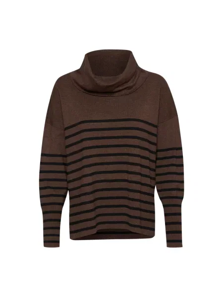 Sweter Saint Tropez w paski brązowy