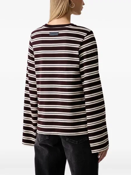 Lung tricou Barbour cu dungi maro