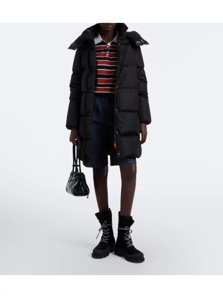 Palton Moncler cu glugă negru