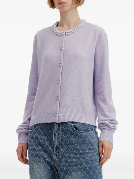 Cardigan B+ab cu perle violet