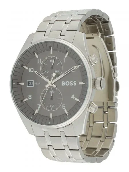 BOSS Black Analógové hodinky SKYTRAVELLER tmavosivá / strieborná čierna