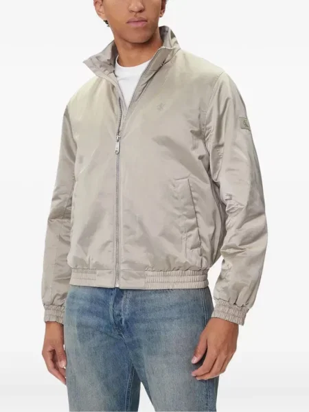 Kurtka jeansowa Calvin Klein Jeans z logo szara