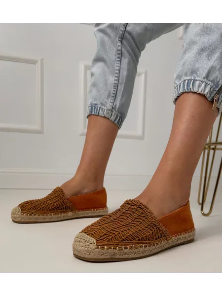 Еспадрили D/ceo на платформе с дантела кафяво