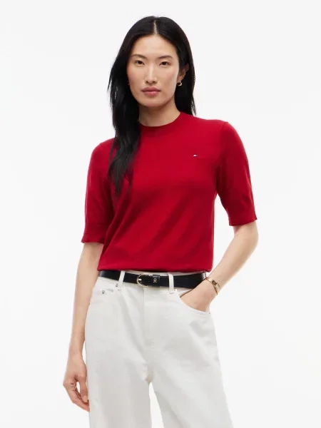 TOMMY HILFIGER Sveter krvavo červená