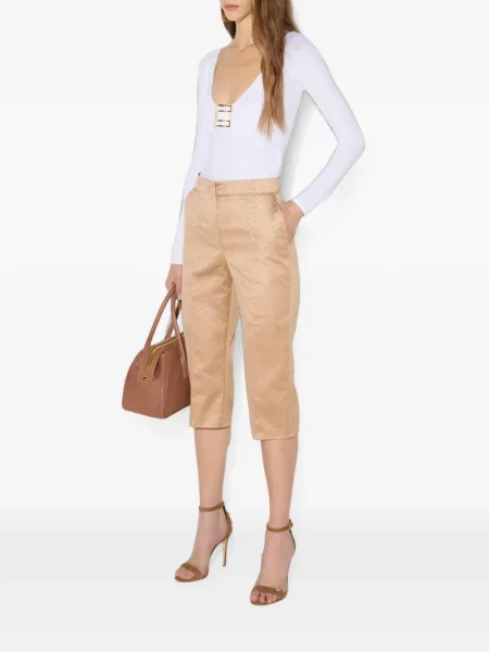 Top Elisabetta Franchi din jerseu cu autograf alb