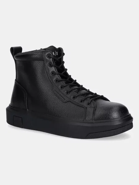 Кожени обувки Armani Exchange мъжки черно