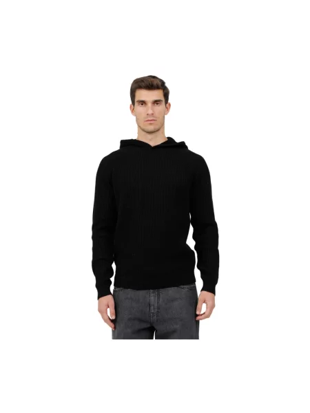 Bluza z kapturem Mc2 Saint Barth wełniana z kapturem czarna