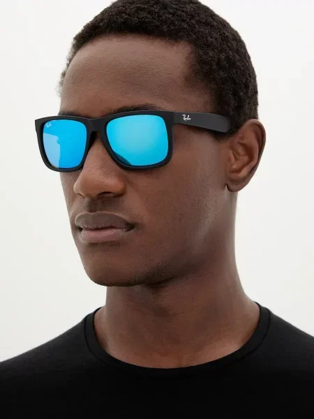 Slnečné okuliare Ray-Ban Justin Classic matt black gum/blue mirror čierna