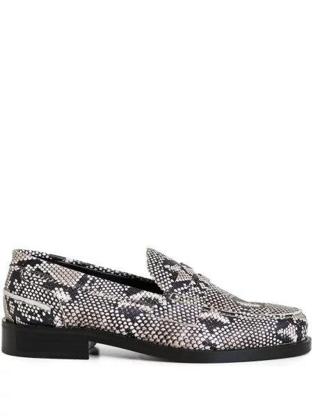 Pantofi loafer Essentiel Antwerp cu model piele de șarpe negru