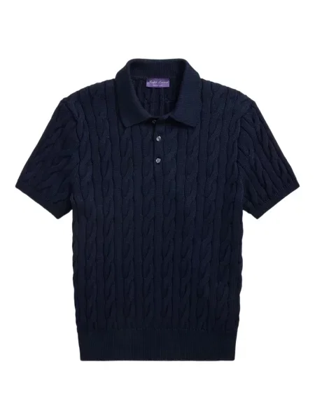 Dzianinowe polo Ralph Lauren Purple Label niebieskie