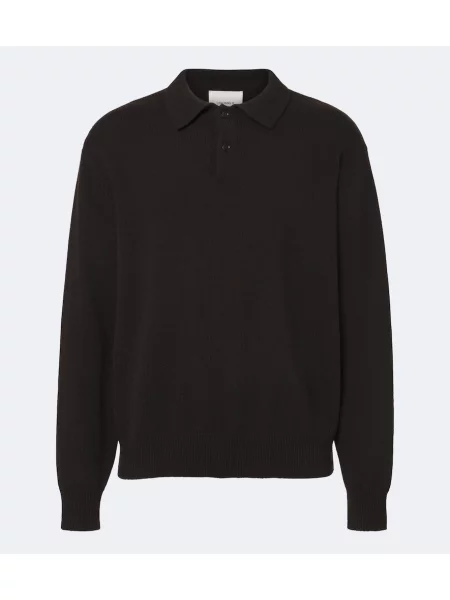 Tricou polo Lisa Yang din cașmir maro