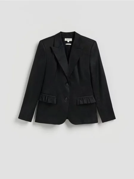 Reserved Блейзер з льону чорний