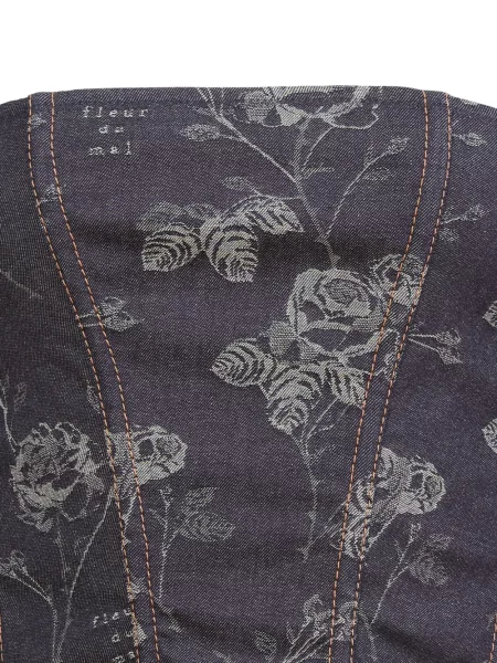 Top Fleur Du Mal cu model floral din jacard albastru