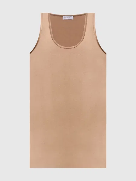 Топ із шовку Brunello Cucinelli коричневий