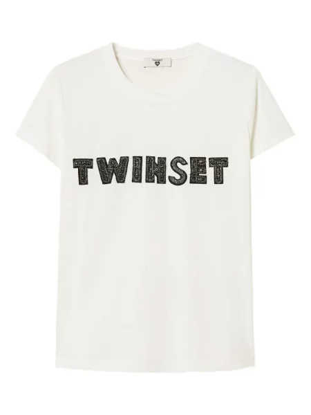 Tricou Twinset cu broderie alb