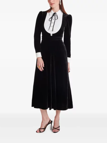 Rochie midi Temperley London de catifea negru