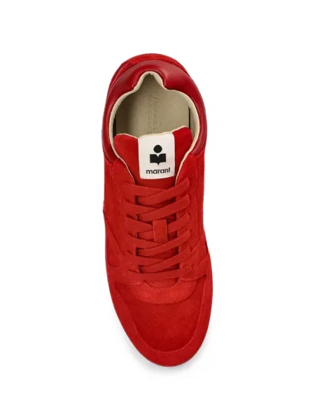 Sneakerși Isabel Marant din piele de căprioară roșu
