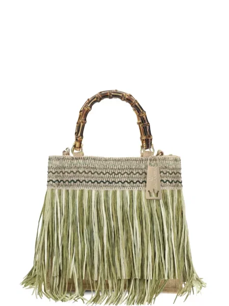 Geantă de mână La Milanesa din bambus verde