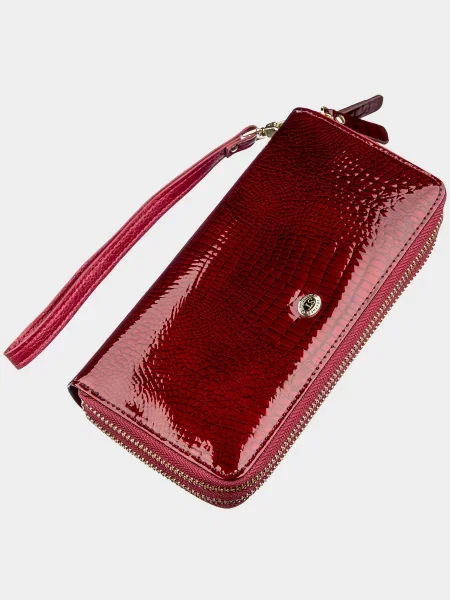 Кожаный кошелек St Leather Accessories бордовый