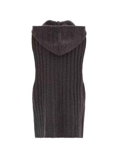 Cămașă Rick Owens tricotate cu glugă gri