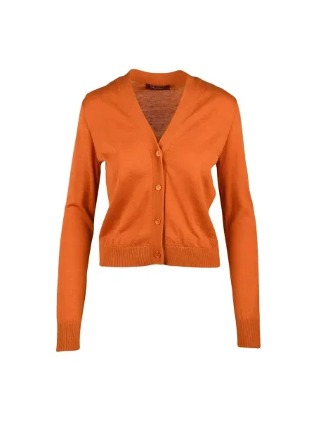 Kardigan Max Mara Studio wełniany pomarańczowy