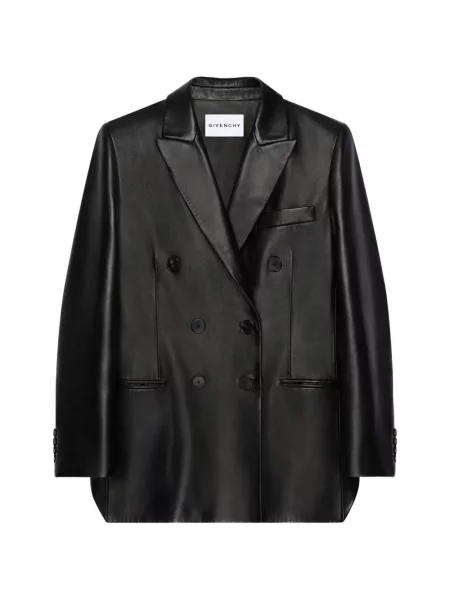 Geanta de piele Givenchy cu două rânduri de nasturi negru