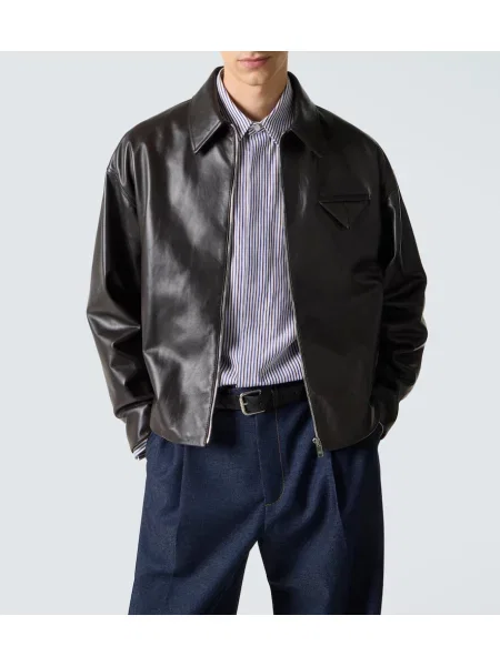 Geanta de piele Bottega Veneta maro