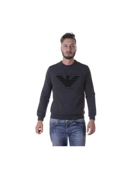 Sweter Armani Jeans z kapturem szary