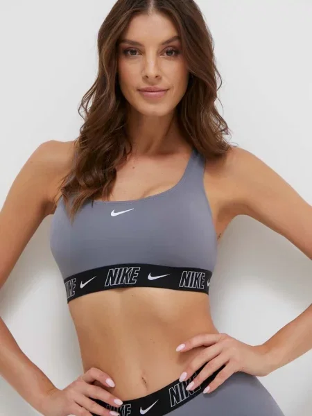 Nike plavková podprsenka šedá