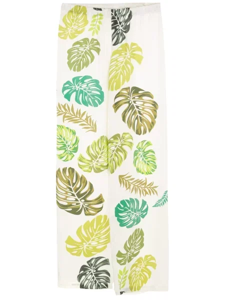 Pantaloni Amir Slama cu imagine alb