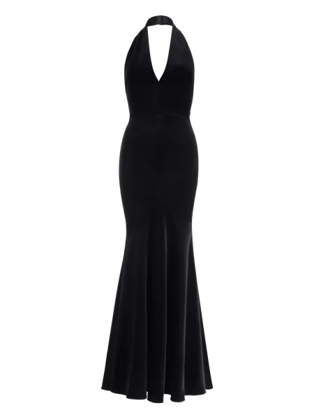 Rochie maxi Patou cu gât halter de costum negru