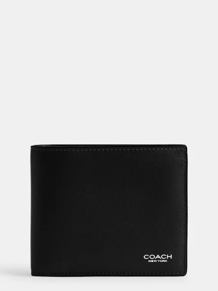 Usnjena denarnica Coach črna
