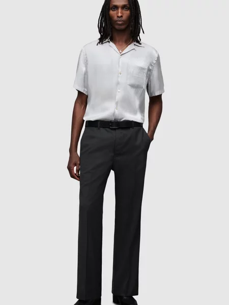 AllSaints pantaloni de lana Mount drept negru