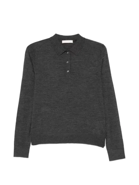 Lung tricou polo Eleh gri