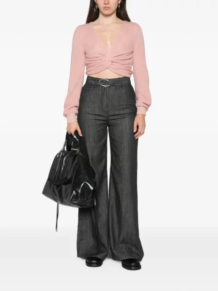 Cu centură blugi cu picior larg Twinset negru